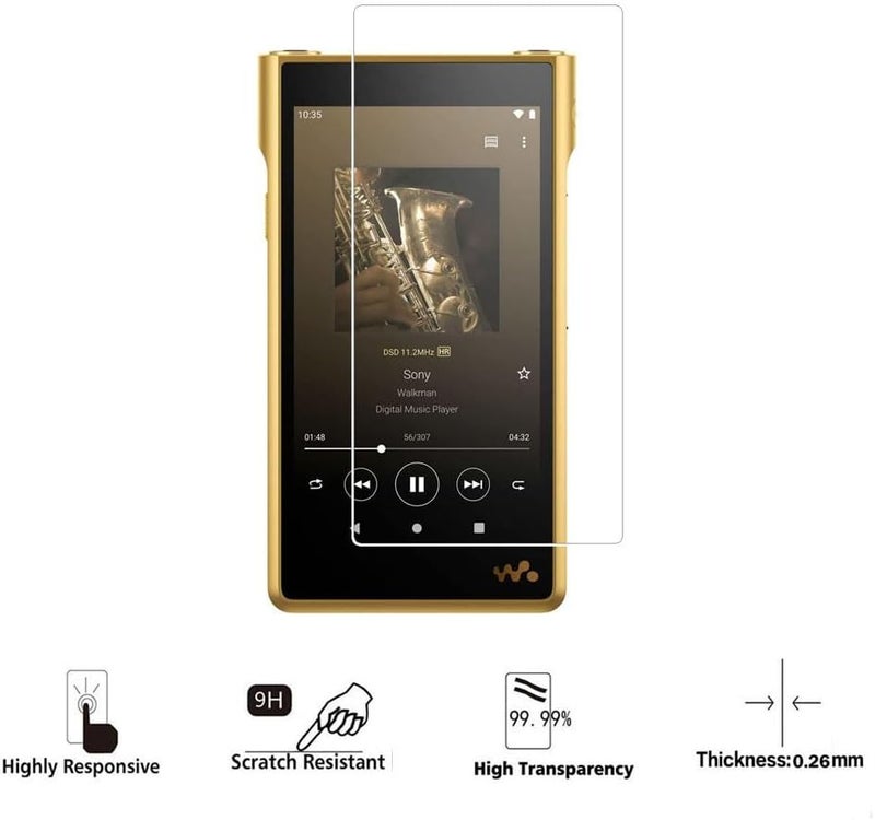 Zshion Screen Protector Compatible with NW-WM1ZM2/NW-WM1AM2,9H Hardness Tempered Glass Screen Protector for NW-WM1ZM2 Anti-Fingerprint Bubble-Free Crystal Clear, Transparent - Image 2